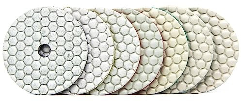 7 Stück 7,6 Cm 80 Mm Diamant-Trockenpolierpad Für Granit, Marmor, Stein, Beton, Schleifscheibe, Flexible Harz-Schleifpolitur, Polierscheibe
