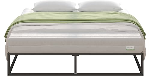 Novilla Somier 90 x 190 con láminas de chopo, Altura 25 cm, Estructura de Cama 90x190 cm, con Soporte de Listones de Madera, Espacio de Almacenamiento Debajo de la Cama, Negro