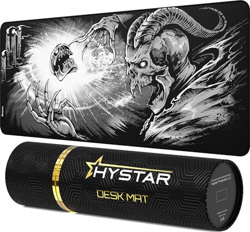 Hystar® Extended Gaming Mouse Pad | XXL 36 x 16 | 5mm Thick, Waterproof Surface, Smooth Polyester Fabric, and Natural Rubber Base | Goety