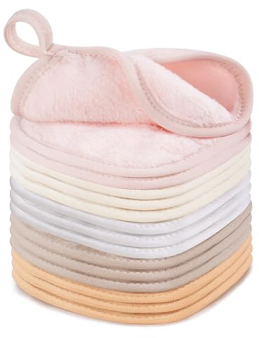15 Pcs Reusable Makeup Remover Cloths, Ultra Soft Makeup Eraser Cloths for Face, Microfiber Makeup Remover Towels for All Skin Types, 5 x 5, Multicolor