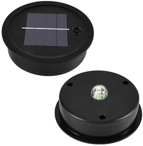 Tulov 2 Stück Solarleuchten Ersatzteile, rundes warmweißes Licht Solarlampen Ersatz Top, Garten Solarleuchten Ersatzteile für Außen Garten Dekor（Außendurchmesser 8,1cm, Innendurchmesser 7,3cm）