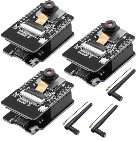 APKLVSR ESP CAM WiFi Bluetooth Entwicklungsplatine, ESP 2.4G DC 5V Dual-Core Board mit OV2640 Kamera TF Card mit Antennen IPEX für Arduino(3 Stück)