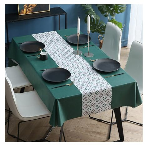 HUJZJY Mantel de Mesa Rectangular Antimanchas 110x160cm, Mantel Impermeable de Hule PVC, Mantel Antimanchas, Mantel Impermeable para Comedor, Jardín, Fiesta, Bodas o Hogar