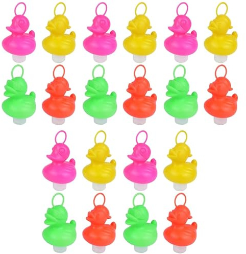 SERENA'S ® Pack of 20 Weighted Ducks with Hooks 7cm Plastic Ducks in 4 Neon Colours Kids - Duck Fishing Set, Duck Bath Set, Bath Toys, Best for Kids