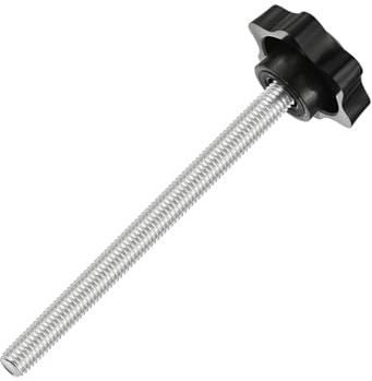 sourcing map 1Pcs Star Knobs, M8x100mm Plastic Hex Shaped Clamping Handle Screw Knobs, Hand Tightening Star Screw Knob for Machinery Umbrella Base Replacement