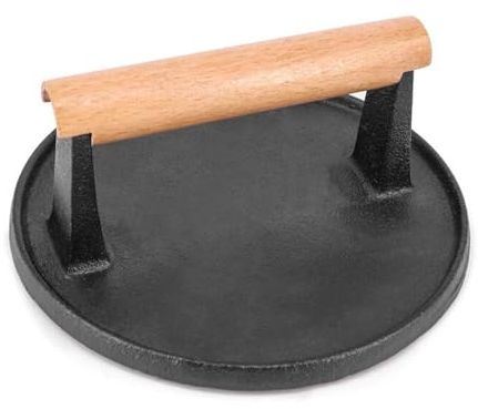 DSDGVDFBV Nero, Pressa per Hamburger in ghisa, schiacciapatate per Hamburger Groer con Manico Resistente al Calore Pressa per Hamburger Patty Press Pressa per Hamburger distrutta Pressa per Hamburger