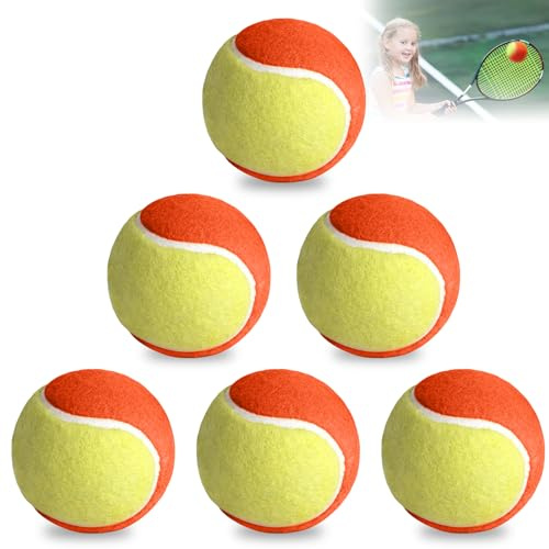 GBKDQQ 6 palline da tennis: palla da tennis per principianti, tennis, allenamento per bambini, stage 3, palla da tennis, palla da tennis, per animali domestici, giochi per bambini e principianti