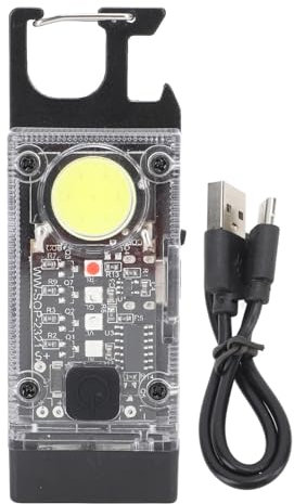 RockVOQRN Mini lampe de poche LED COB rechargeable par USB, petite lampe de travail portable, base magnétique, course en extérieur, noir