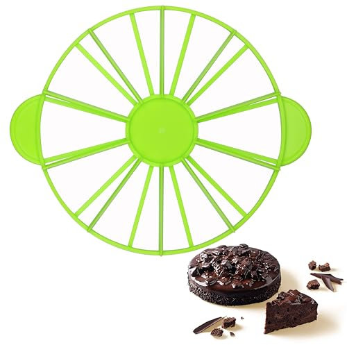 Cake Portion Cutter Cake Divider Cheesecake Slicer Cake Slicer for Even Slices Double Sided Cake Portion Marker 10 or 12 Slices-Green
