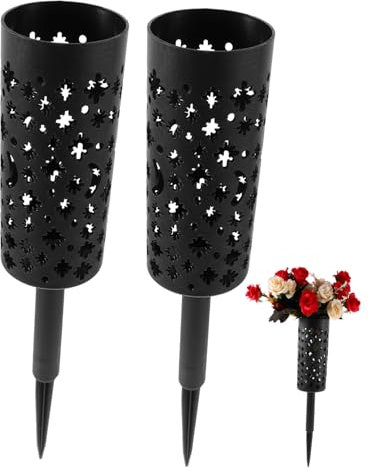 ANDRESLAD 2 Pezzi Disposizione Cimitero Imitazione Cimitero Tomba Vaso Lapide Vaso Lapidi Del Cimitero Vasi Commemorativi Per Vaso Di Tomba Vaso In Resina Nera