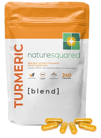 Turmeric [Blend]: Premium Turmeric (2335mg) and Black Pepper Capsules with 95% Curcumin&MCTs - High Strength Capsules - Vegan - Non GMO - Gluten Free - UK Made (240 Capsules)
