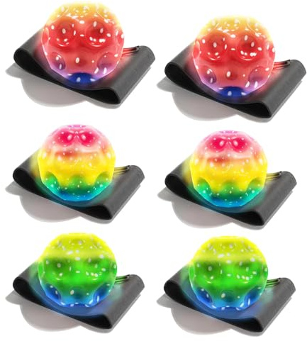 PASLFC 6 pelotas de retorno de muñeca con cuerda, pelota de saltar con cuerda, pelota de muñeca infantil, pelota de rebote de goma, pelota deportiva de rebote en cuerda, para jugar y ejercicios de