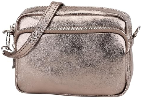 SH Leder Echtleder Umhängetasche Clutch kleine Tasche Abendtasche Alltagstasche mit Verstellbar Schultergurt 18x13cm Pia G394