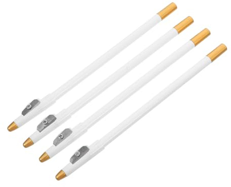 ARTSEWPLY 4pezzi Matite Barber Bianche Con Temperino Integrato Penne Per Modellare Barba Sopracciglia e Dettagli Capelli Trucco Preciso e Resistente Al Sudore Per Uomo e Donna