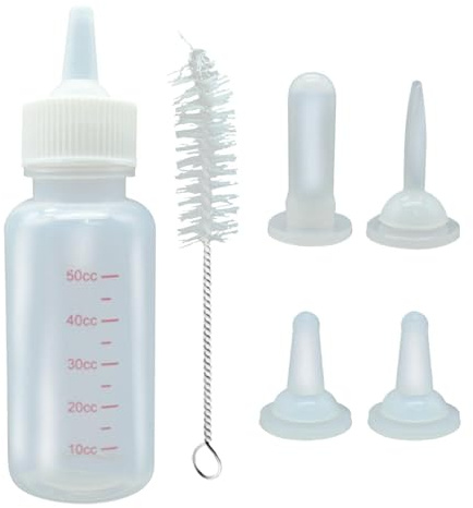 ccuzs Nursing Bottle for Kittens, Soft Silicone Feeder, Leakproof Design, Clear Scale Marking, Reusable Pet Bottle, for Red Squirrel, Chihuahua, And Small Animals, Silicone Material