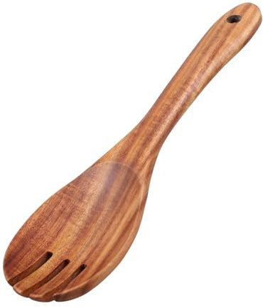 GLEAVI Fourchette à Salade Bois Ustensile De Cuisine Pelle à Salade Avec Manche Long Outil Pour Mélanger
