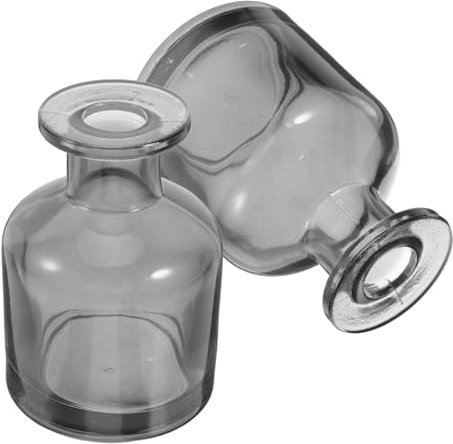 WRITWAA 2 Botellas De Vidrio Rellenables con Difusor De Varillas, Frascos Difusores De Aroma Cilíndricos Vacíos, Soporte Reutilizable para Aceites Esenciales para Oficina, Hogar Y Coche.