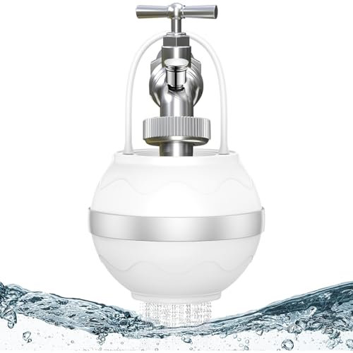 Filtro de grifo de bañera, purificador de agua de ducha, filtro portátil con cordón, piel y cabello , fácil instalación, ideal para albergues, apartamentos, baño de hotel, 11,68 x 11,68 x 9,14