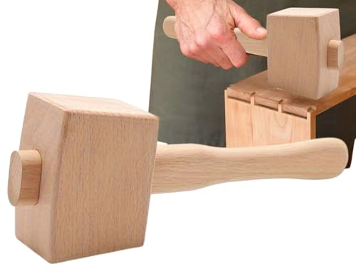 Mazo de madera, de madera de 25 x 8,5 cm, diversas aplicaciones, herramienta de mano para carpintería con diseño ergonómico, de hielo manual para instalar objetos, triturar hielo