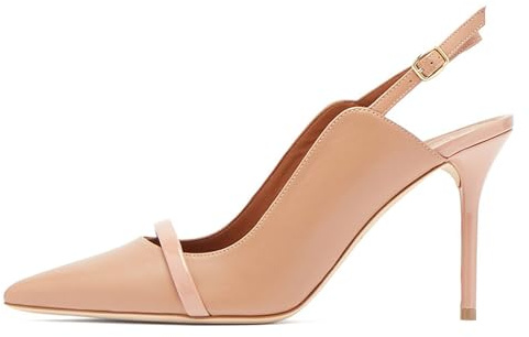 Scarpe con Tacco a Spillo con Cinturino Posteriore da Donna, Scarpe con Tacco a Spillo Sexy a Punta, Scarpe con Tacco Alto in Pelle Tinta Unita per Abiti da Sposa e Feste.,Nude,46 EU