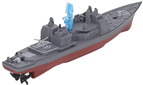 Acouto Ferngesteuertes Kriegsschiff, 2,4 GHz RC-Boot, USB-Aufladung, Elektrisches Spielzeugschiff, Hochgeschwindigkeits-Spielzeugboot für Badewanne, Schwimmbad, Aufblasbare Badewanne (803B)