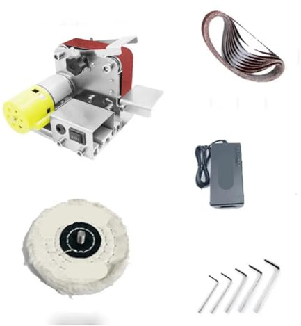 lijadora de banda, Mini lijadora eléctrica de banda, afiladora de cuchillos multifuncional, herramientas eléctricas portátiles de velocidad variable de 4 ejes(Upgrade kit)