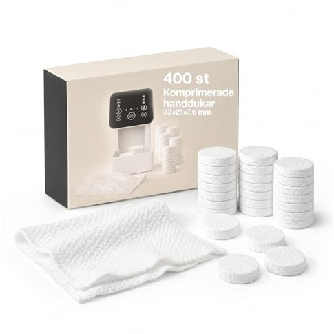 Komprimerade Engångs Ansiktshanddukar 400 Stycken från MMOBIEL – 33×21×7.6 mm Cellulosahanddukar – Mjuka & Absorberande – 6 mm Expanderbara Engångshanddukar för Spa, Salong & Hudvård