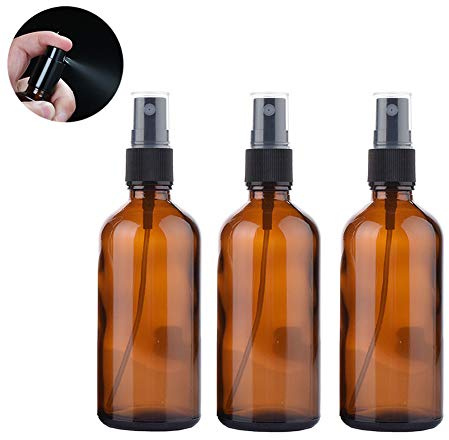 ericotry 3 STÜCKE 100 ml / 3,30 unze Nachfüllbar Leere Braunglas Sprühflasche Zerstäuber Flüssigkeit Container Reise Make-Up Probe Lotion Ätherisches Öl Container