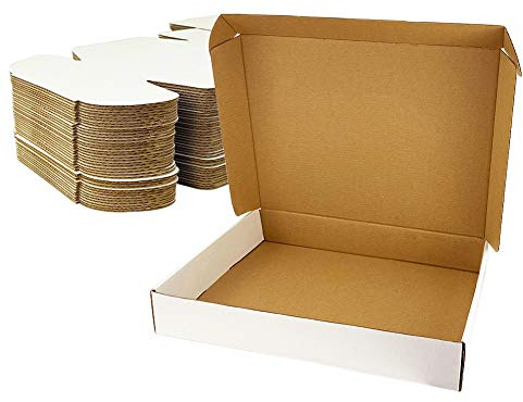 Giftgarden 13 x 10 x 2 korrugerade fraktlådor, kartong vit korrugerad brevlåda, postlådor paket med 25 (33 x 25 x 5 cm)