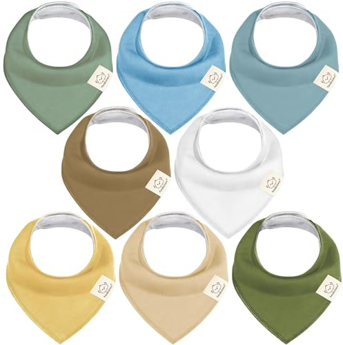 8pk Organic Baby Bandana Bibs for Drooling and Teething (Daybreak)