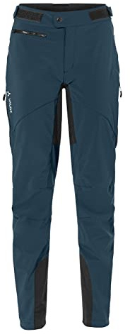 VAUDE Qimsa Softshell Pants II Fahrradhose Damen, Winddichte Softshellhose Damen für Ganzjahres-Biker, Fahrradhose Winter Damen atmungsaktiv & wasserabweisend – in Blau, Größe: 36