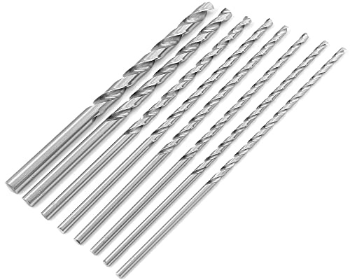 Murtenze 8Pcs 200mm Extra Long Twist Drill Bit Set, High-Speed Steel Straight Shank Twist Drill Bit for Wood Plastic and Aluminum(4/4.2/4.5/5/ 5.2/6/ 8/ 10mm)