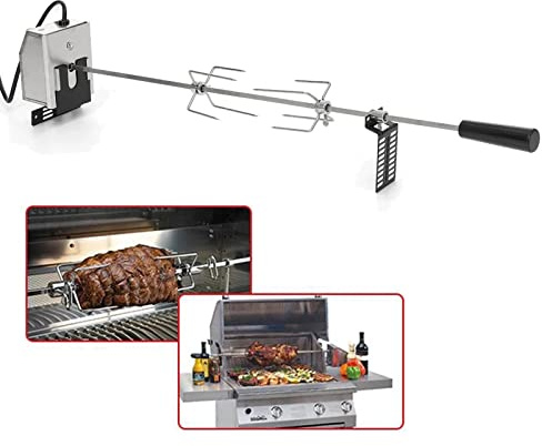 KELUNIS Automático Kit De Asador Eléctrico para Parrilla De Barbacoa Acero Inoxidable Motor De 4W Varillas De Escupir para Cerdo Asador Cerdo Cordero Fiesta Al Aire Libre Fogata Barbacoa