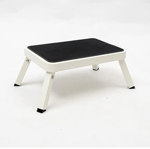 Marchepied pliable 1 marches en acier - Escabeau pliable antidérapant - Pour la maison, la cuisine, le garage, charge maximale : 150 kg