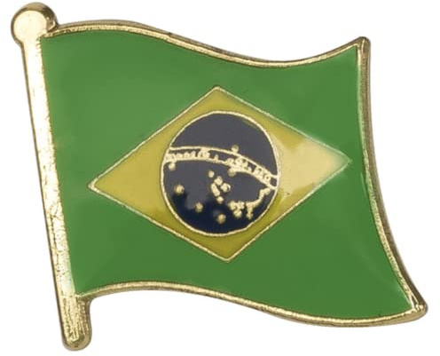Brazil Brazilian National Flag Enamel Pin Badge Lapel – 2.4cm x 1.9cm – Hard Enamel Brazil Flag Design – Patriotic Souvenir for Jacket, Hat, or Backpack