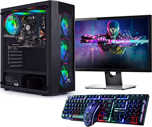 Veno Scorp Gaming PC Bundle 22” Set : Intel Core i5-16GB RAM, GTX 1650 4GB Graphics Card, 1TB HDD, Windows 11, Wi-Fi, Vortex 6 x ARGB Fans (Renewed)