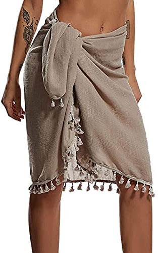 TBSCWYF Hawaiano Sarong Pareo Avvolgere La Spiaggia Donna Casuale Bikini Coprire Molto Forte Costume da Bagno Ibisco Stampa Copricostumi Mare Cover Up Multiuso Costum Bagno Copricostume Parei Gonne