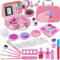 NINGESHOP Maquillage Enfant Jouet Fille - 30pcs Lavable Trousse Maquillage Enfant avec Sac à Main, Coffret Maquillage Enfant Filles Makeup Set, Cadeau de Noël Anniversaire pour Fille 3+ Ans