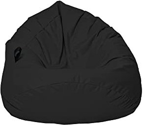 MILLINDABAG Kastanie Tropfenform Sitzsack für Kinder Jugendliche und Erwachsene Beanbag Kissen Indoor & Outdoor Gaminggeignet bereits gefüllt Sitzkissen Bodenkissen (Schwarz, XXL-Durchmesser 88 cm)