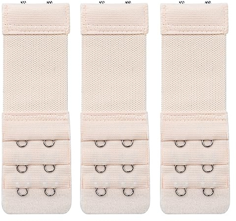 HUSAIHU 3 Pack Women's Bra Extenders, Bra Strap Extension, Soft Stretchy Bra Extender, Elastic Bra Extension Straps Set With Stainless Steel