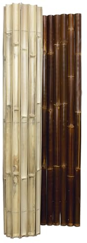 DE-COmmerce Sichtschutz aus Bambus BARU Halbschalenzaun Gartenzaun Windschutz Zaun Bambusmatte NIGRA (HxB) 200 cm x 180 cm