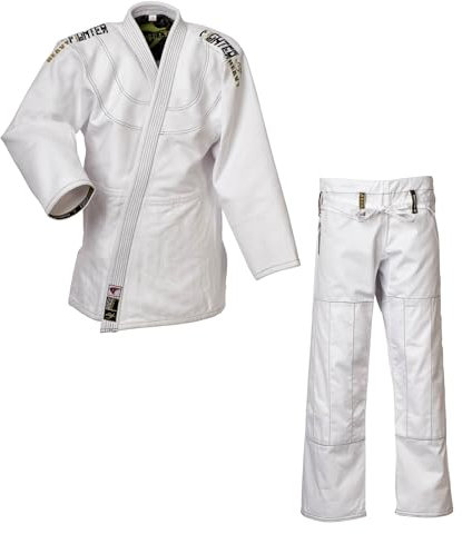 Ju-Sports Ju-Jutsu Anzug Fighter heavy JJIF approved 150 I Extra schwerer, enger Jujutsu Anzug fürs Fighting I Kampfanzug mit tollem Finish I 100% Baumwolle