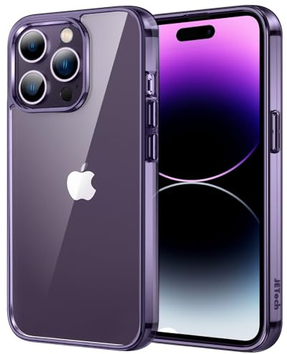 JETech Case for iPhone 14 Pro Max 6.7-Inch, Non-Yellowing Shockproof Phone Bumper Cover, Anti-Scratch Clear Back (Deep Purple)