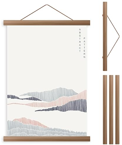 BUTORY Posterleiste Magnet Magnetische Holz Poster Aufhänger Halter Bilderrahmen aus Holz Bilderleiste aus Eiche Posterleiste Posterschiene Holzrahmen Klemmleiste (51 cm)