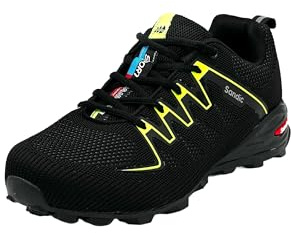 Wildora Damen Herren Bequeme Freizeitschuhe Sport Sneakers Leichte Lauf Hallenschuhe (Schwarz-Grün,45)