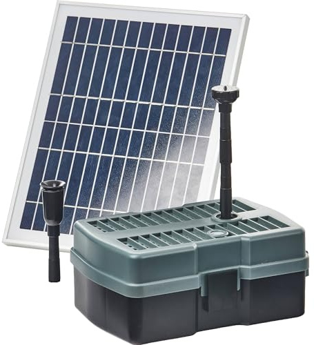 Heissner Kit de filtre solaire sous-marin avec pompe à eau - 600 l/h - 5 W UVC