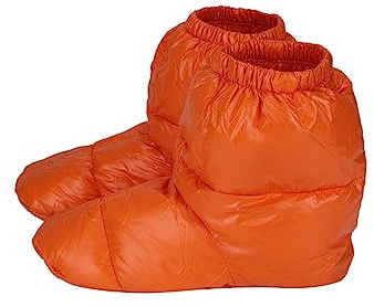 budiniao 2 Pezzi Piumino D'Anatra Stivaletti Calzini Pantofole Antivento Copristivali Piumino Leggero Calzature Ciabatte Accoglienti Scaldascarpe Copriscarpe, Arancia, M