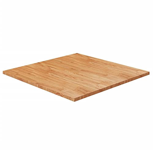 ZEYUAN Tischplatte, Schreibtischplatte, Arbeitsplatte, Waschtischplatte, Bürotischplatte, Quadratisch Hellbraun 80x80x2,5cm Behandelte Eiche