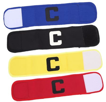 Anneome 4stücke Fußball Kapitän Armbinde Mit C-markierung Gummiband-armbinde Für Fußballmannschaften Spielbedarf Sportbedarf Für Kapitäne Erwachsene