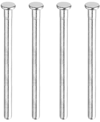 QUARKZMAN 4Pcs 3.5 Pouces Goupilles de Charnière de Porte, Goupilles de Sécurité de Charnière Intérieure Amovibles Brossées pour Porte en Bois de Remplacement, Argenté